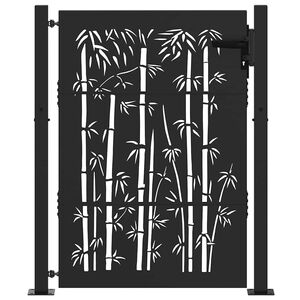 vidaXL Porte de Jardin Noir 110 x 155 cm Acier enduit de poudre