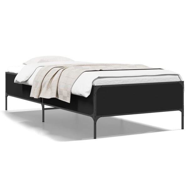 vidaXL Cadre de lit sans matelas noir 75x190 cm