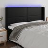 vidaXL T&ecirc;te de lit &agrave; LED Noir 163x16x118/128 cm Similicuir