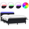 vidaXL Sommier &agrave; lattes de lit avec matelas et LED noir 160x210 cm velours