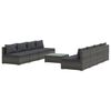 vidaXL Salon de jardin 9 pcs avec coussins R&eacute;sine tress&eacute;e Gris