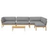 vidaXL Ensemble de Canap&eacute;s Uni 5 pcs Gris Bois d'Acacia Massif