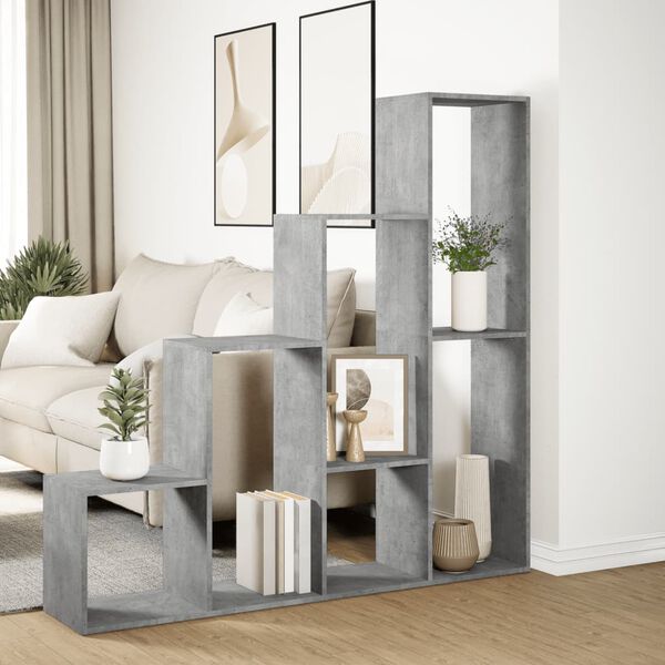 vidaXL &Eacute;tag&egrave;re s&eacute;paratrice de pi&egrave;ce &agrave; 4 niveaux gris b&eacute;ton
