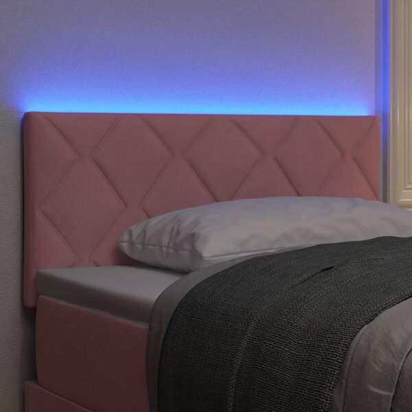 vidaXL T&ecirc;te de lit LED Rose 90 cm Cuir synth&eacute;tique