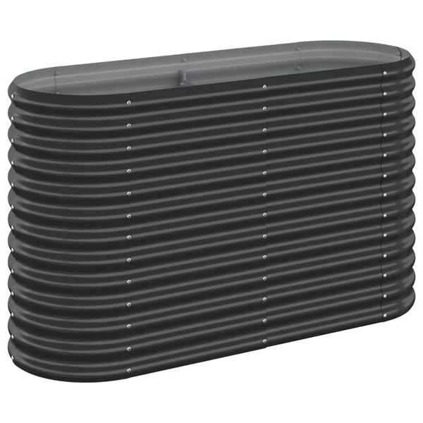 vidaXL Lit sur&eacute;lev&eacute; de jardin Acier galvanis&eacute; Anthracite