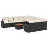 vidaXL Salon de jardin 12 pcs avec coussins noir r&eacute;sine tress&eacute;e