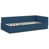 vidaXL Cadre de lit d'angle Bleu 100 cm x 200 cm Velours