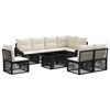 vidaXL Ensemble de canap&eacute; de jardin 9 pc Noir et blanc cr&egrave;me polyrotin