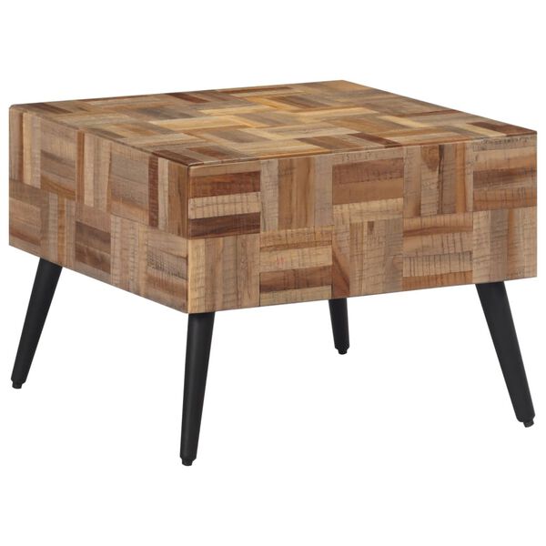 vidaXL Table basse gris 55x55x40 cm teck de r&eacute;cup&eacute;ration massif