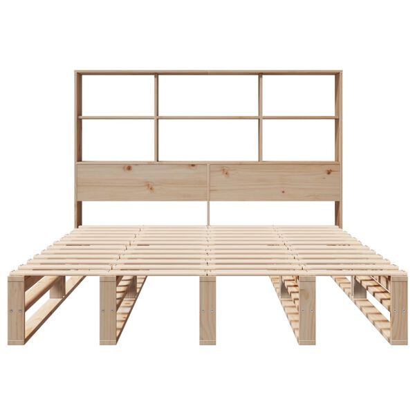 vidaXL Lit biblioth&egrave;que sans matelas 160x200 cm bois massif