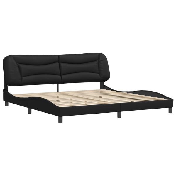 vidaXL Cadre de lit sans matelas Hvar noir 200x200 cm similicuir