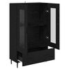 vidaXL Haut Armoire Ch&ecirc;ne noir 69,5 x 31 x 115 cm Bois d'ing&eacute;nierie