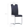 vidaXL Chaises &agrave; manger cantilever lot de 4 noir similicuir