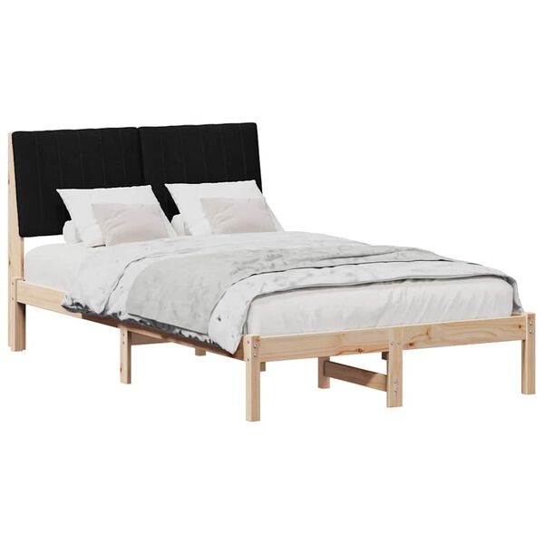 vidaXL Cadre de lit avec t&ecirc;te de lit Marron 120 x 200 cm Pin massif