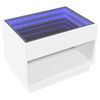 vidaXL Table basse avec LED infini blanc 70x50x50 cm