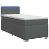 vidaXL Lit de box spring avec matelas et LED Gris fonc&eacute; 80 x 200 cm