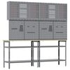 vidaXL Ensemble d'&eacute;tabli 8 pcs Rouge et Gris Acier enduit de poudre