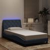 vidaXL Cadre de lit avec LED sans matelas gris fonc&eacute; 100x203 cm velours