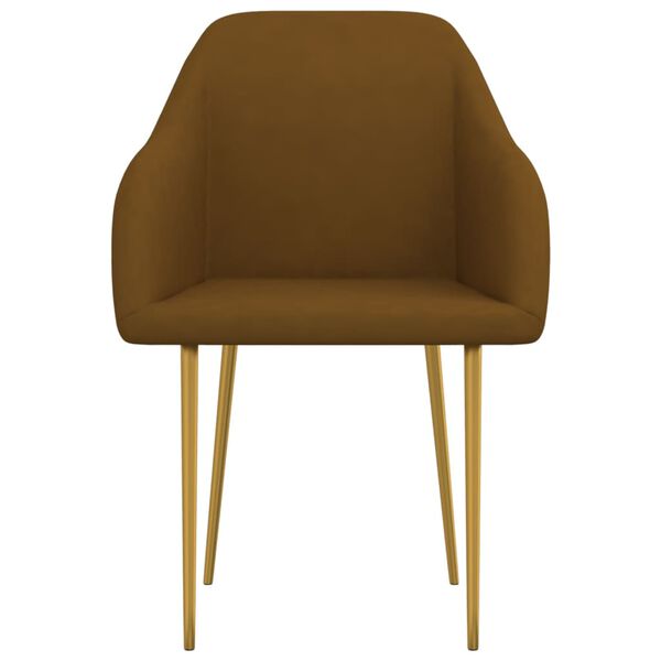 vidaXL Chaises &agrave; manger lot de 4 marron velours