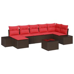 vidaXL Ensemble de canap&eacute; de jardin 8 pc Marron polyrotin