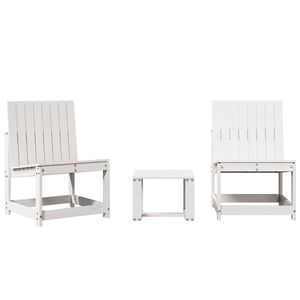 vidaXL Salon de jardin 3 pcs blanc bois massif de pin