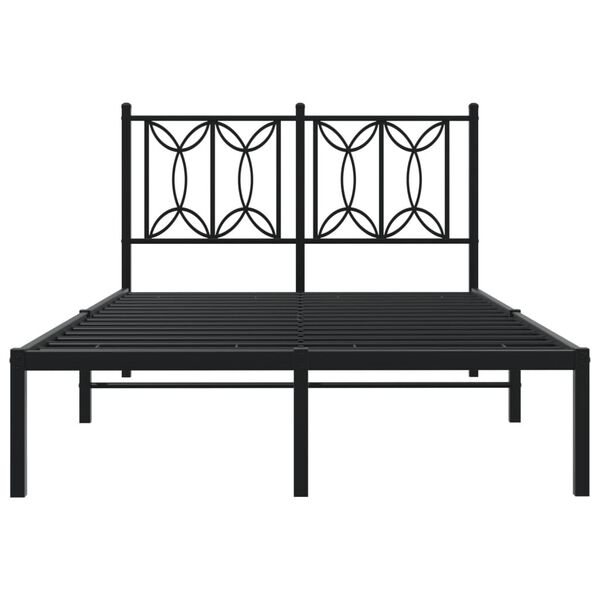 vidaXL Cadre de lit métal sans matelas avec tête de lit noir 120x200cm