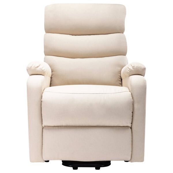 vidaXL Fauteuil de massage Cr&egrave;me Tissu