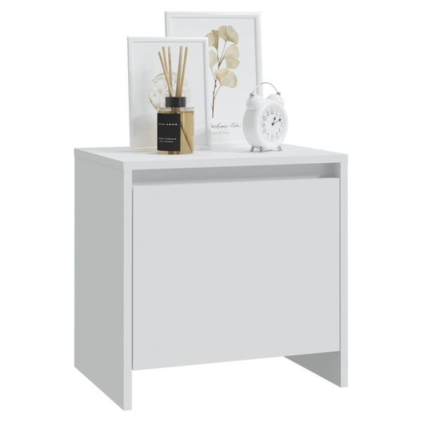 vidaXL Tables de chevet 2 pcs blanc 45x34x44,5 cm bois d'ing&eacute;nierie