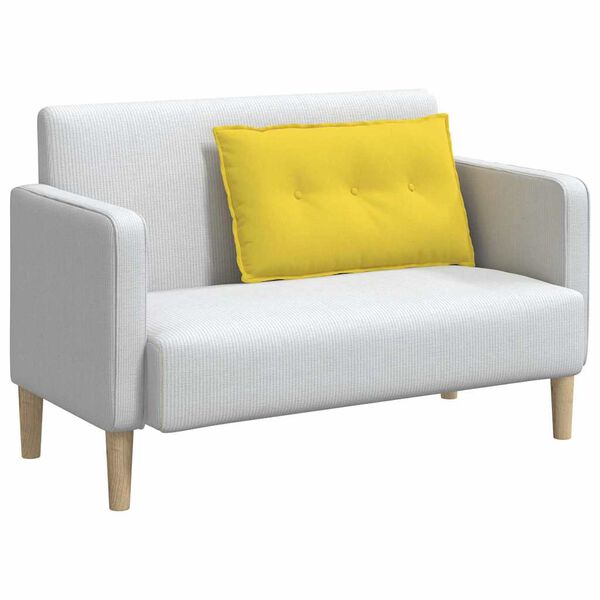 vidaXL Coussin de Dos Jaune clair 80 x 19 x 50 cm tissu