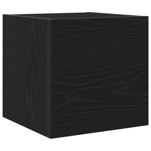 vidaXL Meuble TV mural Ch&ecirc;ne noir 30,5 x 30 x 30 cm Bois d'ing&eacute;nierie