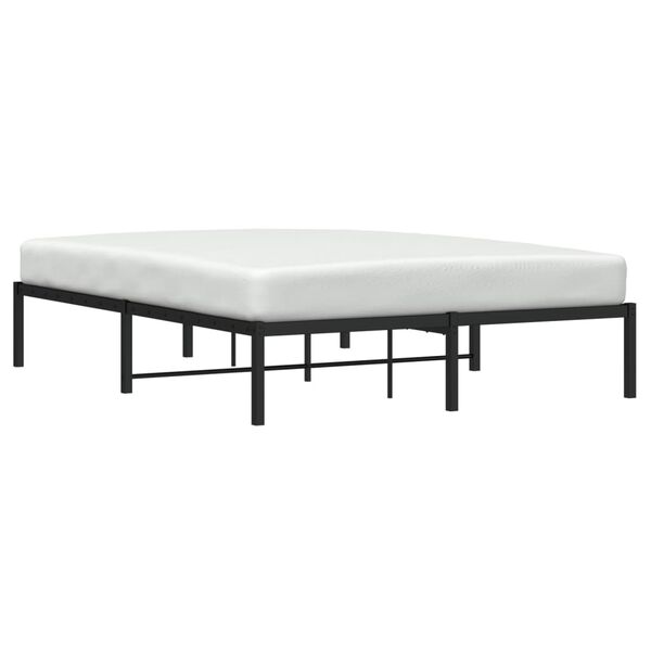 vidaXL Cadre de lit m&eacute;tal sans matelas noir 140x190 cm