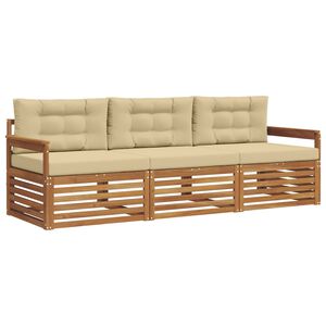 vidaXL Ensemble de canap&eacute;s d'ext&eacute;rieur 3 pc Naturel et Beige