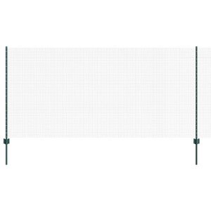 vidaXL Cl&ocirc;ture en fil soud&eacute; avec poteaux 50 x 1,2 m Vert Maille