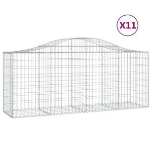 vidaXL Paniers &agrave; gabions arqu&eacute;s 11 pcs 200x50x80/100 cm Fer galvanis&eacute;