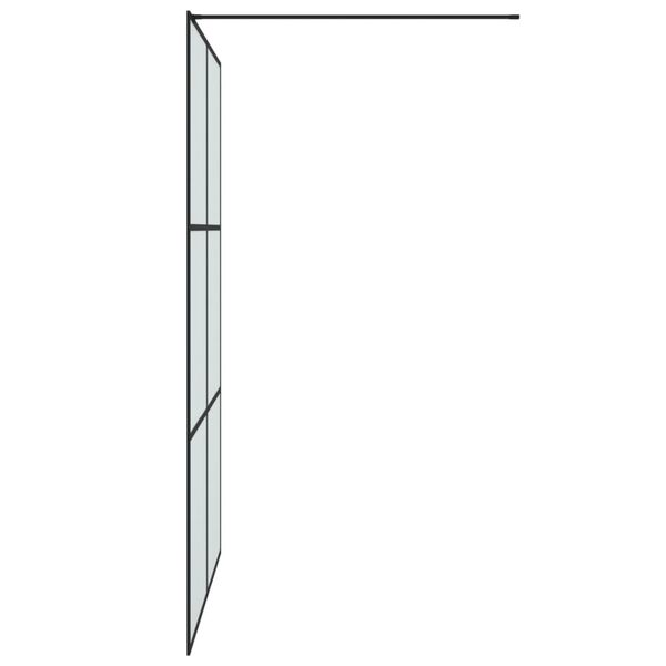 vidaXL Paroi de douche Noir 140x195 cm Verre ESG d&eacute;poli