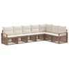 vidaXL Ensemble de canap&eacute; de jardin 7 pc Beige polyrotin