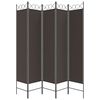 vidaXL Cloison de s&eacute;paration 5 panneaux Marron 200x200 cm Tissu
