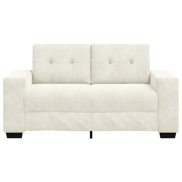 vidaXL | Canapé Loveseat | avec coussin Crème Velours