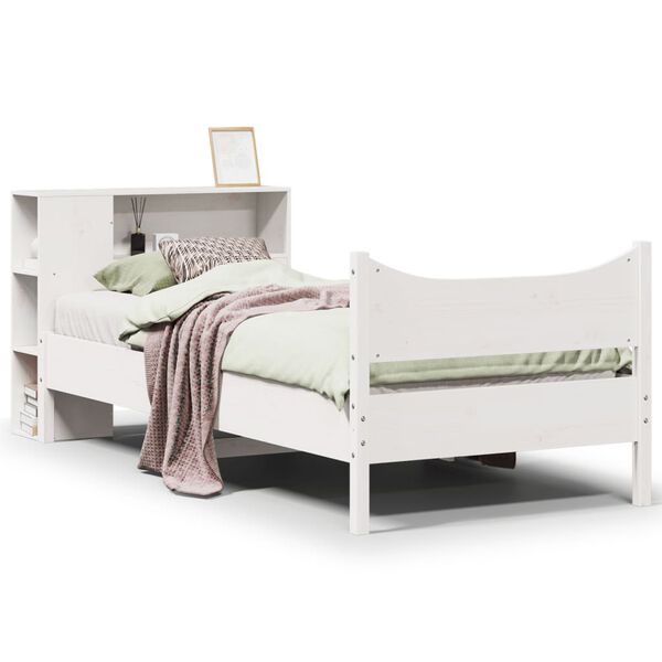 vidaXL Cadre de lit sans matelas blanc 75x190 cm bois de pin massif