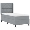 vidaXL Lit &agrave; ressort LED avec matelas Gris clair 90 x 200 cm tissu