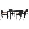vidaXL Ensemble de salle &agrave; manger pour jardin 5 pcs Noir
