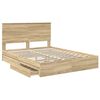 vidaXL Lit de Rangement Ch&ecirc;ne Sonoma 150 x 200 cm Bois d'ing&eacute;nierie