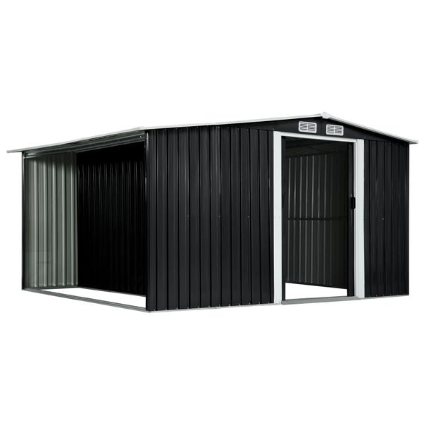 vidaXL Abri de jardin avec portes Anthracite 329,5x312x178 cm Acier