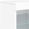 vidaXL Buffet avec lumi&egrave;res LED blanc 164x37x67 cm