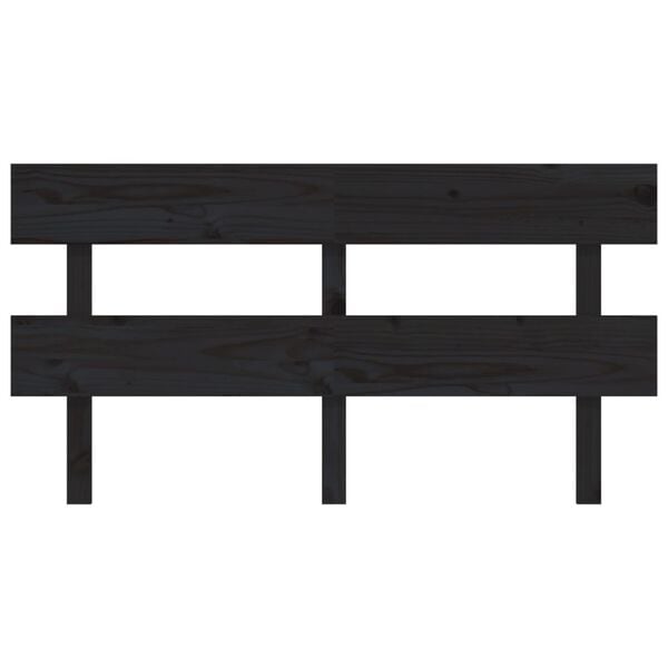 vidaXL T&ecirc;te de lit Noir 164x3x81 cm Bois massif de pin