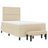 vidaXL Lit &agrave; ressorts avec matelas Cr&egrave;me 120 x 200 cm tissu