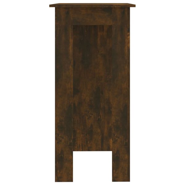 vidaXL Table de bar avec étagère chêne fumé bois d'ingénierie