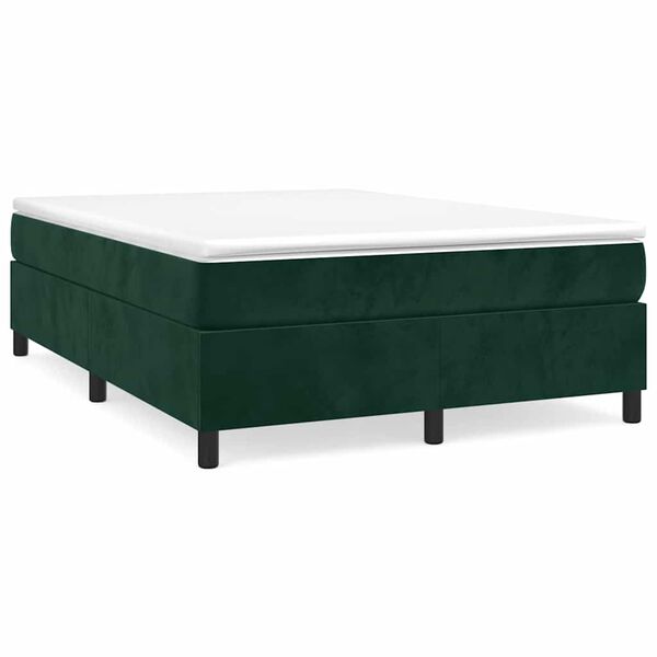 vidaXL Cadre de lit vert fonc&eacute; 140x190 cm velours