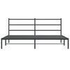 vidaXL Cadre de lit m&eacute;tal sans matelas avec t&ecirc;te de lit noir 200x200cm