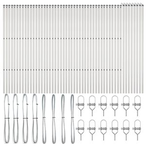 vidaXL Poteau de clôture. Autre 52 pcs Gris 3,2 x 3,2 x 190 cm Acier